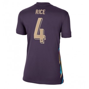 Englanti Declan Rice #4 Jalkapallovaatteet Naisten Vieraspaita EM-Kisat 2024 Lyhythihainen